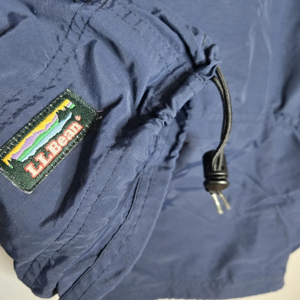 Vintage LL Bean Anorak Pullover Hooded Blue Jacket Rain Coat Windbreaker SMALL - Picture 9 of 9